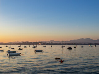 Naklejka premium Sunrise in the port of Santander (Cantabria - Spain)