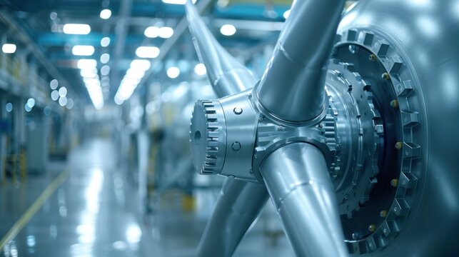 Gears in a wind turbine, showcasing the role of mechanical parts in renewable energy production - Powered by Adobe