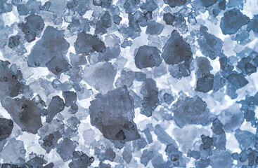 Macrophotography of rock salt, abstract background.