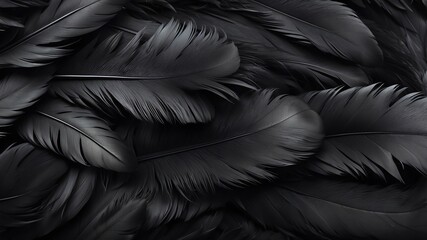 Obraz premium black feather texture abstract background art design
