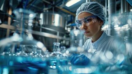 A worker in a biotech manufacturing facility, emphasizing the importance of biotechnology in modern industry