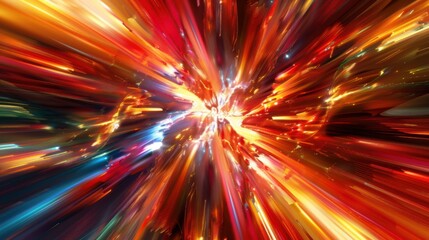 Fototapeta premium Vibrant Digital Energy Burst - Abstract Composition in Dynamic Bright Colors