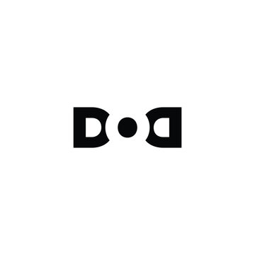 DOD creative vector modern letter flat monogram negative space logo design with White background