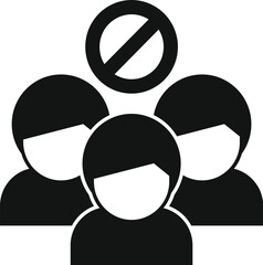 Group of people standing together with stop sign demonstrating social distancing
