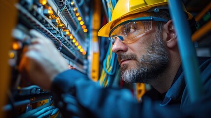 A technician installing a new fiber optic line, ensuring fast and reliable internet service