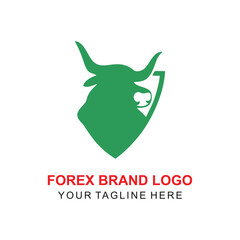candles and bull, trading platform logo design template
forex trading logo design