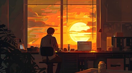 Sunset's Tranquil Glow Bathes the Pathologist's Sanctuary