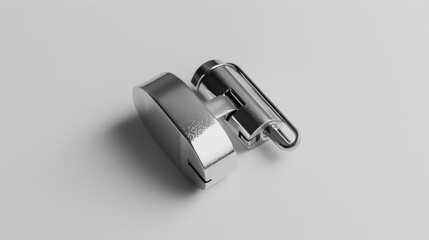 Sleek metal door hinge on a white background, perfect for construction or home improvement, adding modern style to any space