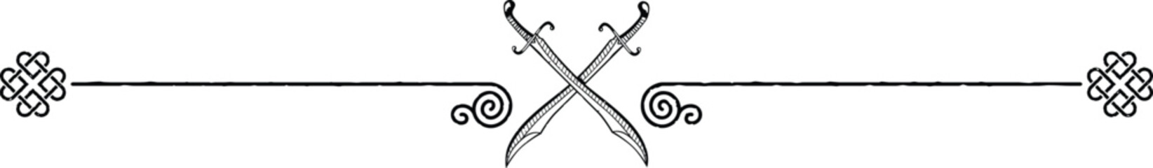 Fantasy Border - Knots and Crossed Scimitars