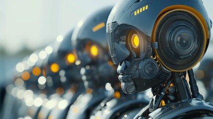 Fototapeta premium Humanoid robot, assisting workers