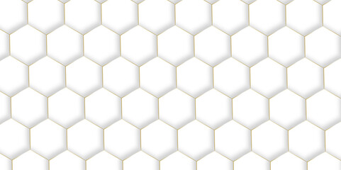 Seamless creative geometric Pattern of white hexagon white abstract hexagon wallpaper or background. 3D Futuristic abstract honeycomb mosaic white background. Modern and seamless pattern in design.