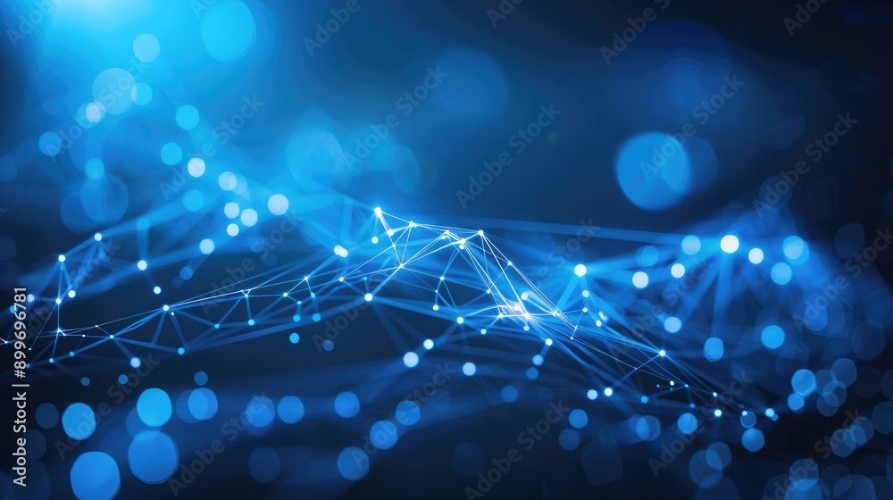 Poster digital network background with interconnected dots and lines, symbolizing global technology connect