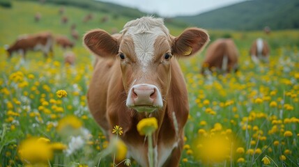 cows grazing in the pasture and a quaint red barn in the background