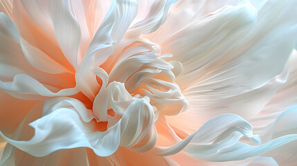 a soft, pastel-colored flower in a dreamlike dance of ethereal petals