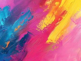 Artistic abstract background, brush strokes in vibrant colors, oil painting texture, text space on right.