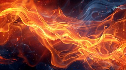 Abstract fire patterns with dynamic, swirling designs and vibrant colors 