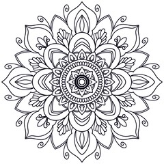 Mandala. Ethnic decorative element. Hand drawn backdrop. Islam, Arabic, Indian, ottoman motifs