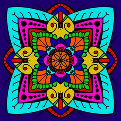 Mandala. Ethnic decorative element. Hand drawn backdrop. Islam, Arabic, Indian, ottoman motifs