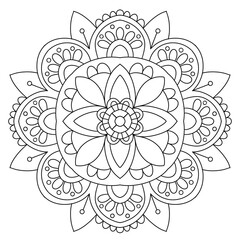 Mandala. Ethnic decorative element. Hand drawn backdrop. Islam, Arabic, Indian, ottoman motifs