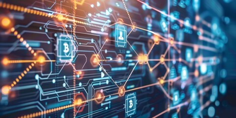 Obraz premium Involves financial services and applications built on blockchain networks