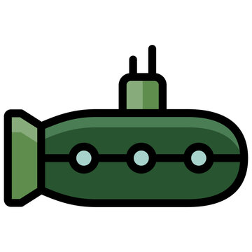 recommend clip art: submarine icon illustration design with filled outline