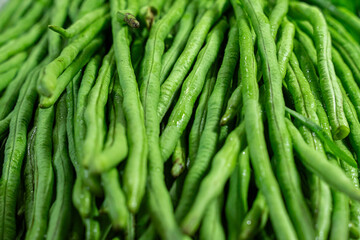 Yard long bean, fresh vegetables from the market