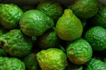 Kaffir lime, fresh vegetables from the market