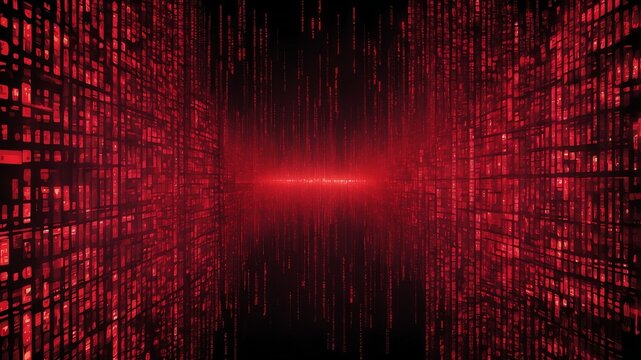 red digital matrix abstract background art design