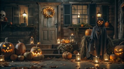 Obraz premium halloween pumpkin lantern