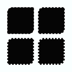 Perforated Edge Square Leaf Icon Set