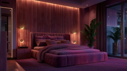 Purple Bedroom Interior Design