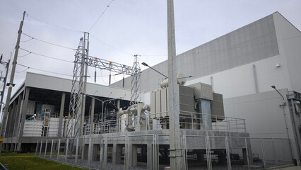 Obraz premium Power supply systems of large industrial plants
