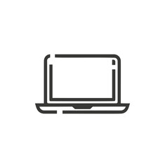 one line drawing of laptop computer with paper plane as business concept of startup	