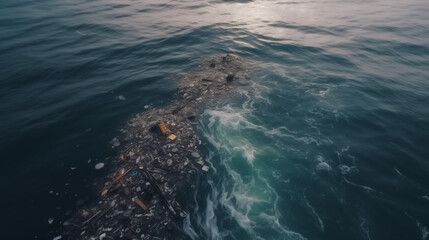 Obraz premium ocean polluted by plastic waste