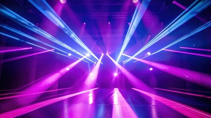 Obraz premium Concert Stage with Purple and Blue Laser Lights