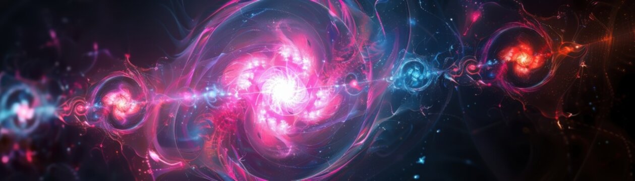 Glowing Neon Alien Symbols in Futuristic Digital World