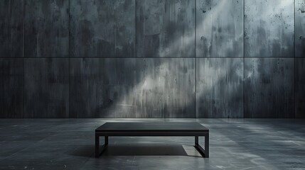 Modern Matte Steel Table in Minimalist Industrial Style Room for Showcasing Contemporary Products