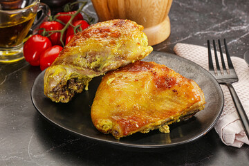 Roasted chicken thigh with spices