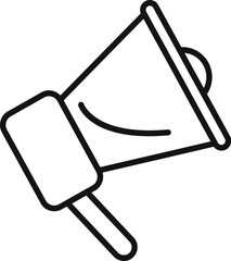 Line icon of a loudspeaker representing marketing campaign making an announcement