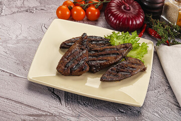 Grilled diet beef liver steak