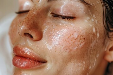 Obraz premium Detailed close-up shot of natural, healthy human skin texture