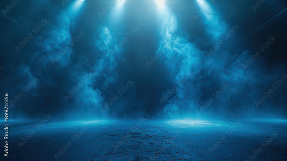 Canvas Prints a mesmerizing abstract background featuring smoky blue illuminated by bright spotlights, creating an
