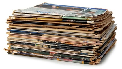 Stack of Vintage Magazines and Newspapers