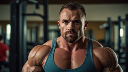 Fototapeta premium Intense Focus in Gym Environment