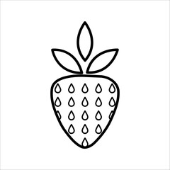 strawberry icon. Thin line strawberry icon from vegetables and fruits collection. Outline vector isolated on white background. Editable strawberry.