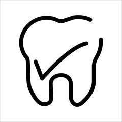 Shiny healthy tooth, cute vector icon illustration.