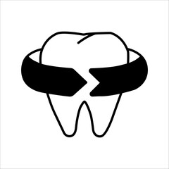 Shiny healthy tooth, cute vector icon illustration.