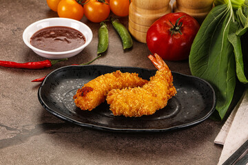 Crispy breaded golden fried prawns