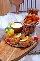 Fish dish - fried fish fillet with vegetables