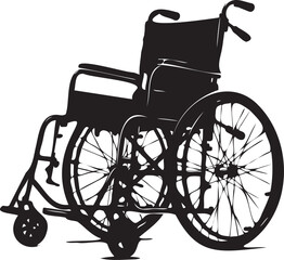Fototapeta premium Wheel Chair black silhouette vector 